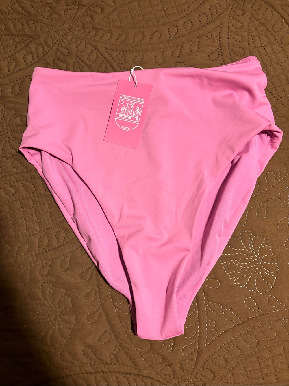 High Waist Pink Bikini Bottoms